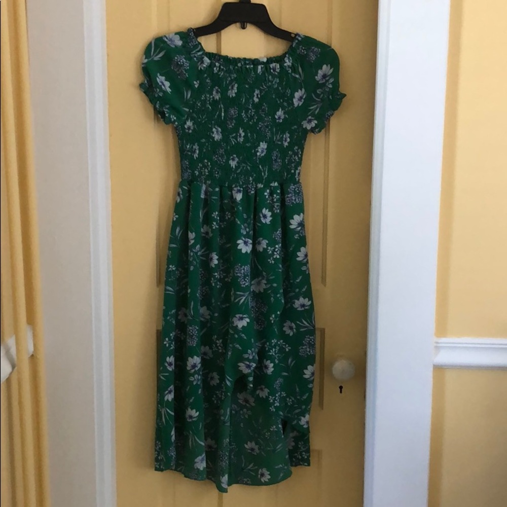Green floral dress